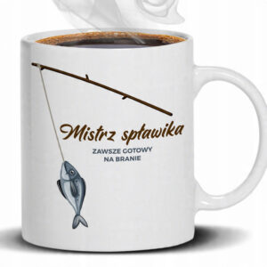Kubek Biały 330 ml „MISTRZ SPŁAWIKA” | Prezent dla Wędkarza