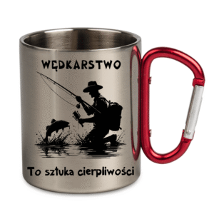Kubek z karabińczykiem dla wędkarza 280 ml